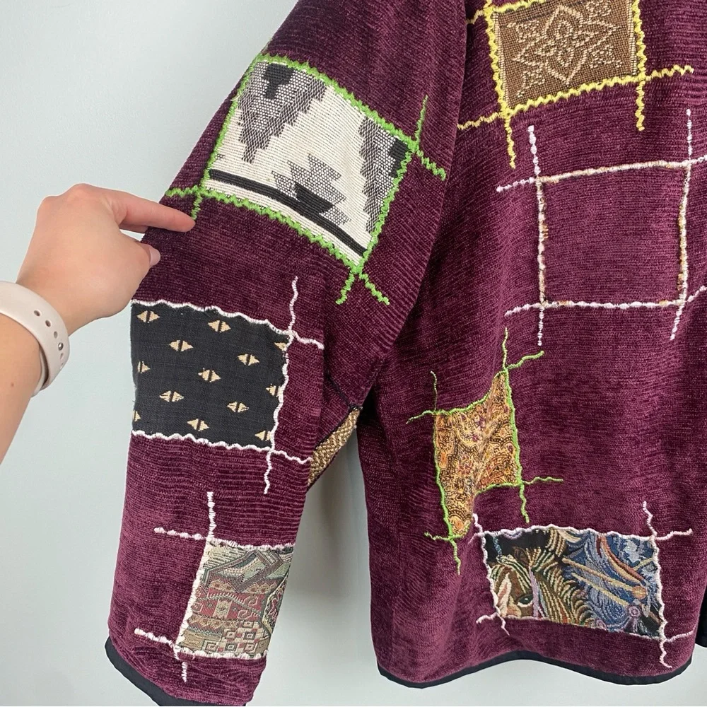 Vintage Nouveau Monde Horse Western Boho Patchwork boho Jacket size 2X